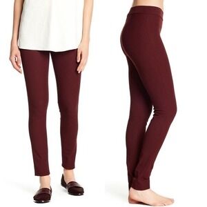 Theory Adbelle Jetty Legging Pants Womens Size 00 Sumac Burgundy Stretch Pull On
